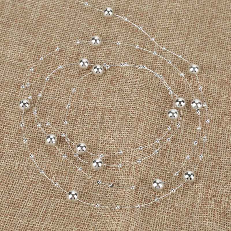 60m/roll Electroplating Pearl Wire Beads Garland String DIY Wedding Decoration