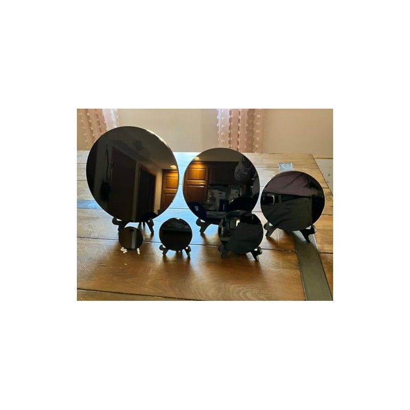 CrystalsAhoy Obsidian Mirror, 5.5" in Diameter, Obsidian Scrying Mirror, Obsidian