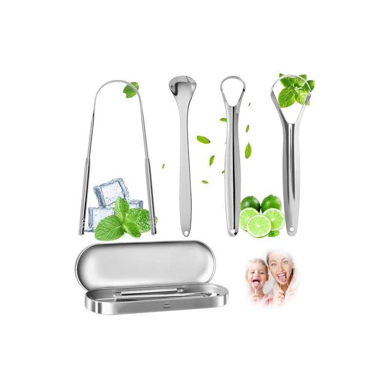 TOPOST Limpiador Raspador de Lengua, Tongue Scraper con Estuche