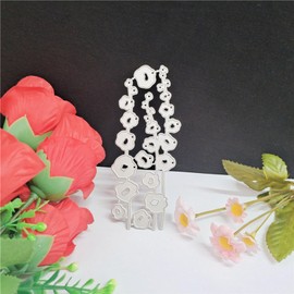 Ammsochy 3D Background Cutting Dies Metal Stencils Scrapbooking Tools Flowers Lace Frame DIY Embossing Template for Paper Card Making Album Arts Crafts Supplies (Flowers Bunch-6.5x12cm)