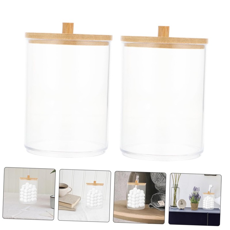 NOLITOY Cotton Pad Holder Box Set Acrylic Swab Storage Case