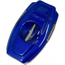Xikar VX2 V-Cut Cigar Cutter, Up to 70 Ring Gauge, Spring-Loaded , Blue