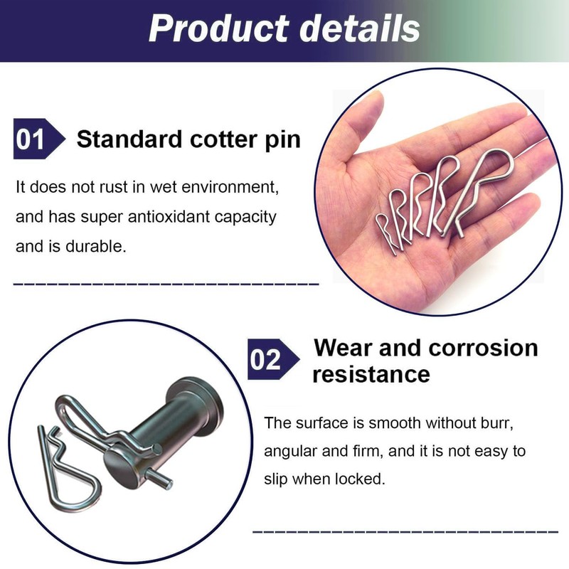 Ironking10Pcs Stainless Steel Heavy Duty r Clips and Hitch pins,