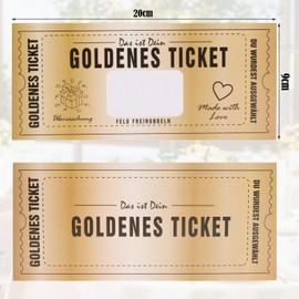 DXLing Set of 12 Golden Ticket Voucher Scratch Off with Envelope and Scratch Stickers to Fill in – Voucher to Fill Yourself with Scratch Sticker Golden Ticket Scratch Birthday Cards Gifts