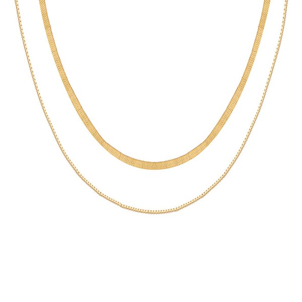 ALOHAMONI Aloha Moni 2 Row Wide & Delicate Layered Snake