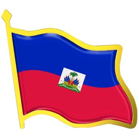 Haiti Flag Lapel Pin - Enamel Metal National Badge | World Travel Souvenir Gifts for Men & Women | Country Flag Patriotic Brooch Bulk Pack of Pins for Hat, Tie, Clothes, Backpack (1pc)