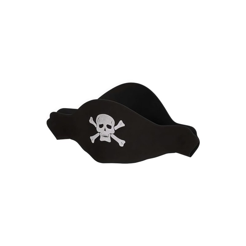 Black Pirate Hat Flat Foam - One Size Fits Most