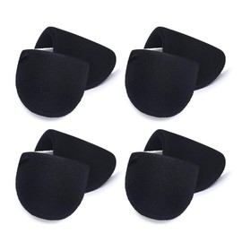 4 Pairs Black Covered Set-in Shoulder Pads Sewing Foam Pads for Blazer Suit Coat Jacket Clothes (Black Small(Thickness 10mm))