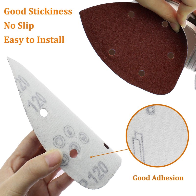Cionyce 50 Pcs 120 Grit Mouse Detail Sander Sandpaper 5