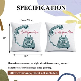Call Your Mom Throw Pillows Cover 18x18 Gifts for College Dorm Decor,Throw Pillow Covers for Girls Room Dorm Bedroom Decor,Funny Gifts for College Students,Graduation Gifts for Daughter Son-35