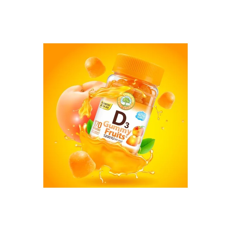 Naturelab Vitamina D3 Kids, Gummy Fruits Sabor Durazno