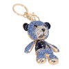 Bear Keychain Electroplate Long Bright Rhinestones Bear Keychain with Hook