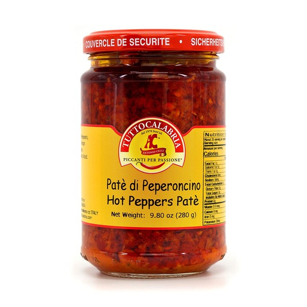 Calabrian Chili Pepper Pate (Fine Red Pepper Paste) | Smoother puree over our more popular Crushed version 9.8 oz (280 g) by TuttoCalabria