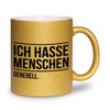 glitzertassen.de® | Ich hasse Menschen | Tasse mit Glitzer |