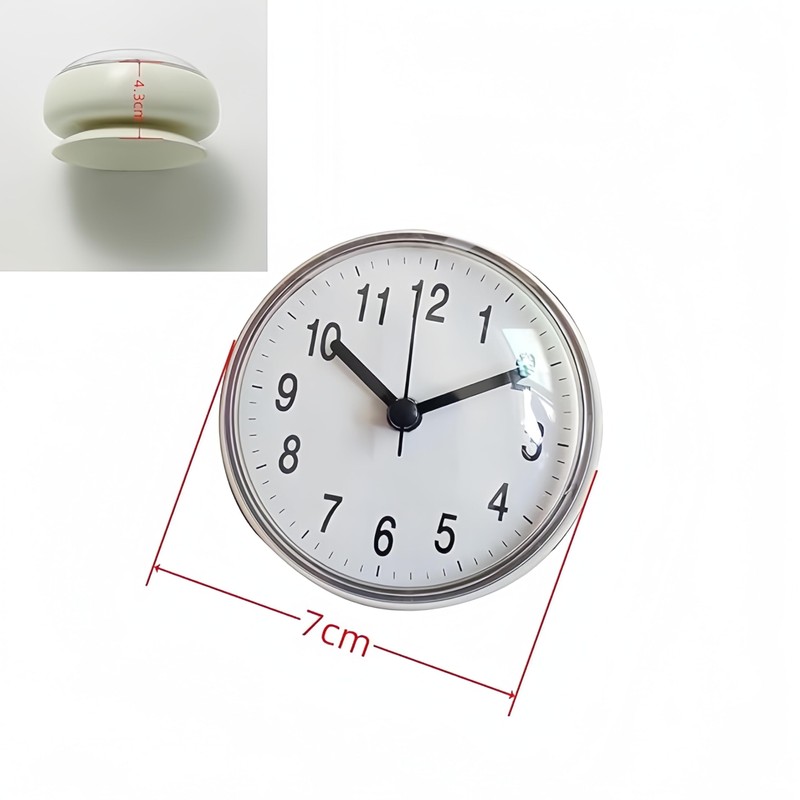 JiangMuXin Bathroom Clock, Bath Clock with Suction Clock, Wall Clock,