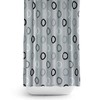 Tropik Home Grey Rings Fabric Shower Curtain Extra Long, Wide