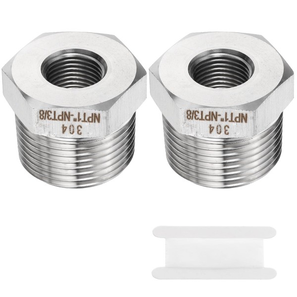 sourcing map 2pcs Stainless Steel Pipe Fitting 3/8" NPT Female