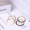 Flongo Enamel Hoop Earrings for Women: Chunky Black 925 Sterling