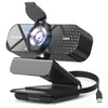 TRAUSI 1080P HD Webcam with Microphone, Noise Cancellation, Privacy Cover,