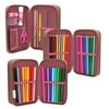 TOPModel Floral 3-Compartment Pencil Case with Pens