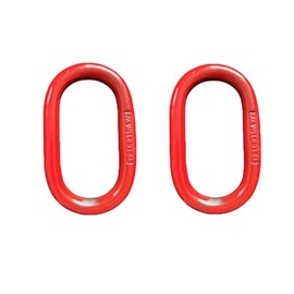 BTMPYLYT Oblong Master Link, 3/4" Safety Chain Link, G80 Alloy Steel Heavy Duty Lifting Ring, for Lifting and Rigging, 10360lbs Working Load Limit, 2 Pcs, Red