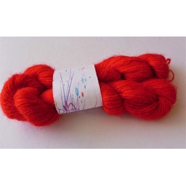Bright Red Angora Bunny Rabbit Fur Knitting and Crochet Yarn
