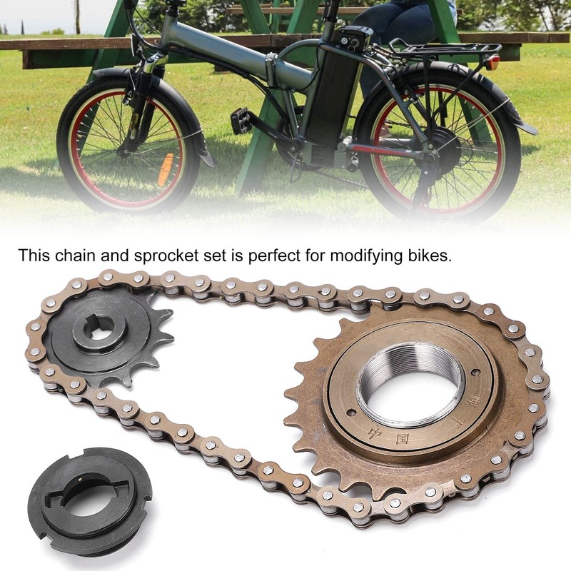 Sprocket Chain Set, 22T Tooth Rear Freewheel + 38 Links