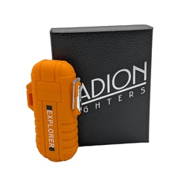 Plasma Electric USB Rechargeable Flameless Lighter - Waterproof, Windproof Dual Arc with Flashlight, Black, Blue, Camouflage, Orange, or Red (Pack of 2) (Orange)