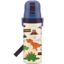 Skater SDC4-A Children's Water Bottle, Direct Drinking, 15.2 fl oz (470 ml), Dinosaurus, Boys, Cold Retention, Stainless Steel, Lightweight Type, Sports Bottle, Kids, Water Bottle