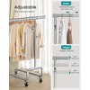 SONGMICS Clothes Rack, Heavy-Duty Rolling Clothing Garment Rack with Wheels,