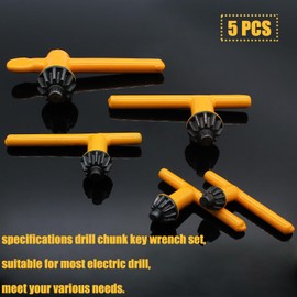 Zorveiio Drill Chuck Key Wrench Set, 6 Szies Carbon Steel Drill Press Chuck Key Wrech for Electric Drill Clamping Tool(Chuck Dia:3/4'', 5/8'' 1/2'', 3/8'', 1/4'')