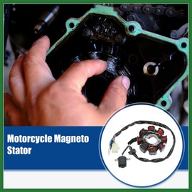 Motoforti 5 Wires 8 Pole AC Motorcycle Magneto Stator Plate Ignition Coil for 50cc 80cc GY6 Engine for ATV Scooter Go-Kart UTV Mini-Bike Black - Pack of 1 Long-lasting