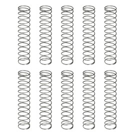 sourcing map 10Pcs Compression Spring, 10mm OD, 0.6mm Wire Size, 50mm Free Length, Spring Steel Construction Extended Mechanical Compression Springs for Shop and Home Repairs, Silver Tone