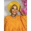 Nigeria Raw Silk Auto Geles Wedding Party Head Wraps Headwear