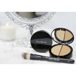 EVE PEARL HD 50:50 Dual Foundation Full Coverage Long Lasting Lightweight Texture Vitamin E Skincare And 101 Foundation Brush Set Makeup Kit (Deep)