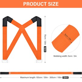 EIIEHX Moving Straps, 2-Piece Adjustable Carrying Strap with Shoulder Lift Strap for Easy Handling of Furniture, Appliances, Items up to 440 lbs