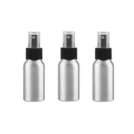 3 Pcs Aluminum Fine Mist Spray Bottle with Black Pump Sprayer Empty Sample Atomizer Containers for Essential Oils Perfume Aromatherapy Makeup Water size 50ml/1.7oz