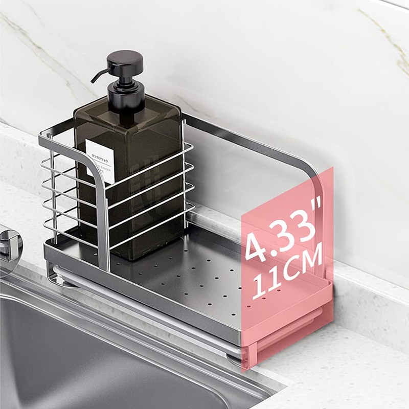 Countertop Dish Soap Holder, Kitchen Sink Caddy Organizer,Sponge Holder for
