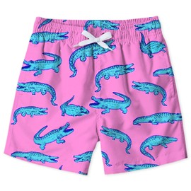 uideazone Swim Trunks for Boys Cute Crocodile Surfing Board Shorts Summer Beach Swimming Trunks Swimwear