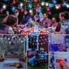 woohaha 4th of July Decorations Red White Blue Lights,Solar powered