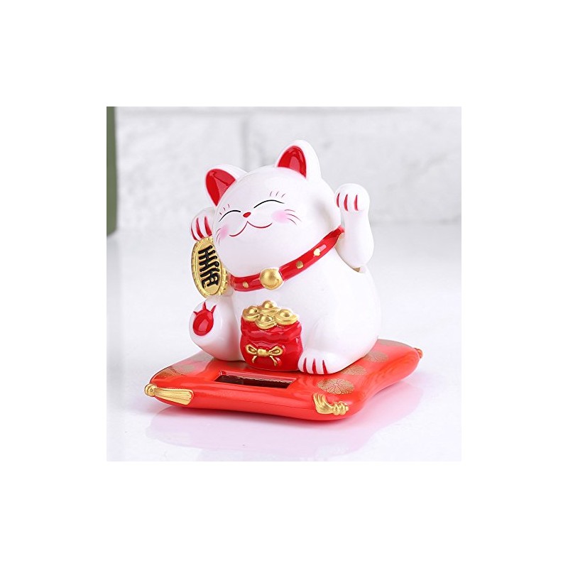 Haosie Lucky Cat, Lucky Cat Waving Arm, Solar Powered Maneki
