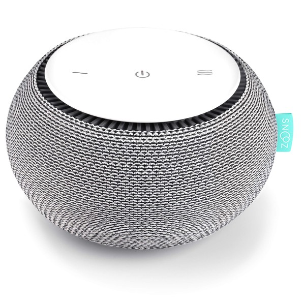 SNOOZ Smart White Noise Machine - Real Fan Inside for Non-Looping White Noise Sounds - App-Based Remote Control, Sleep Timer, and Night Light - Cloud