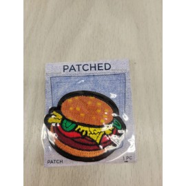 Unbranded Hamburger with Bun Embroidered Iron On Patch 2.5 Inch