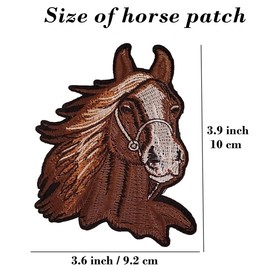 2Pcs Brown Horse Head Iron-on/sew-on Patches Applique Repair DIY Craft Accessories for Clothes Jacket Jeans Backpacks