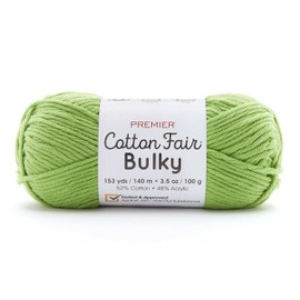 Premier Yarns Cotton Fair Bulky Yarn, Made with Cotton and Acrylic, Ideal Yarn for Crocheting and Knitting, Bulky Yarn, Machine-Washable, Peach, 3.5 oz, 153 Yards