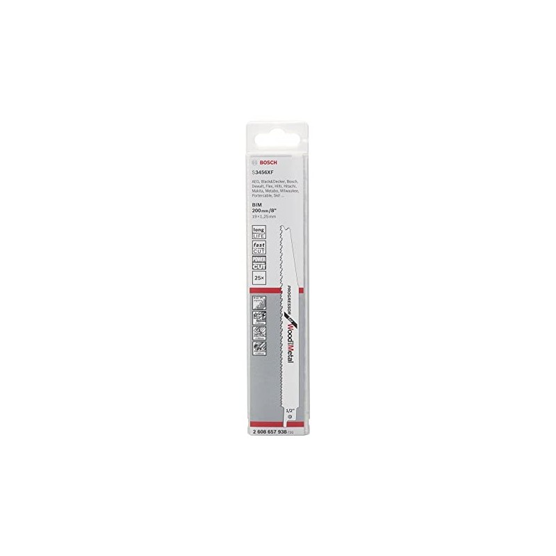 Bosch Professional 25 Stück Säbelsägeblatt S 3456 XF Progressor for