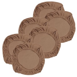 Yikko Elastic Stretch Spandex Chair Seat Covers Slipcovers Washable fit for Office Chairs,Dining Room Chairs,Bar Wedding Party Decor (6, Brown)