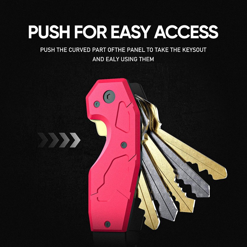 Zeeker Minimalist Key Organizer with Built-in Tools – Holds 1-6