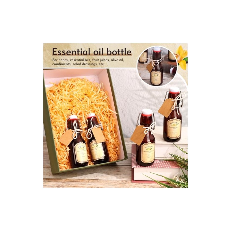 tchrules - 16 botellas de vidrio con tapa abatible de