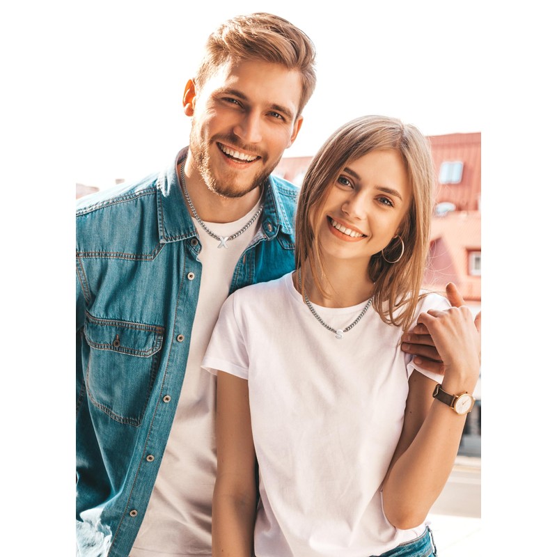 TOLOWOBK Initial Necklace for Men Dad Husband Son Grandson Brother